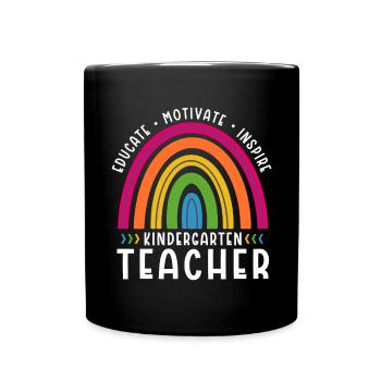 Training a kindergarten teacher Motivating Inspiring - Full Colour Mug - black - Front