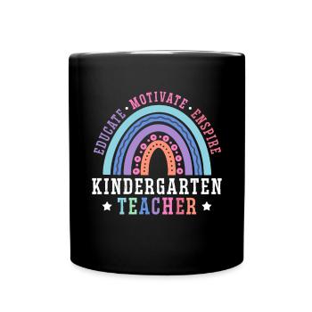 Kindergärtnerin Ausbilden Motivieren Inspirieren - Tasse einfarbig - Schwarz - Vorne