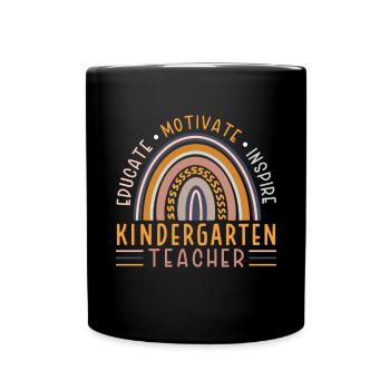 Kindergärtnerin Ausbilden Motivieren Inspirieren - Tasse einfarbig - Schwarz - Vorne