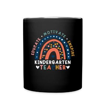 Kindergärtnerin Ausbilden Motivieren Inspirieren - Tasse einfarbig - Schwarz - Vorne