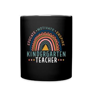Kindergärtnerin Ausbilden Motivieren Inspirieren - Tasse einfarbig - Schwarz - Vorne