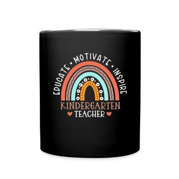 Kindergärtnerin Ausbilden Motivieren Inspirieren - Tasse einfarbig - Schwarz - Vorne