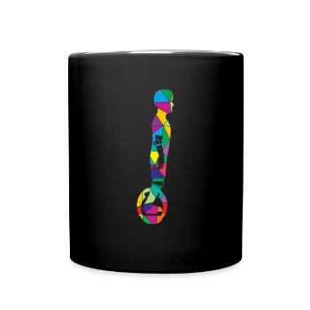 Unicycle Polygon unicyclist - Full Colour Mug - black - Front