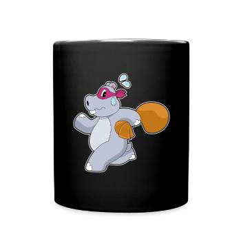 Nilpferd Bandit Geldsack - Tasse einfarbig - Schwarz - Vorne