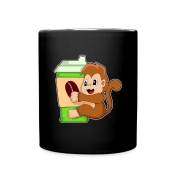 Affe Coffee to go Becher - Tasse einfarbig - Schwarz - Vorne