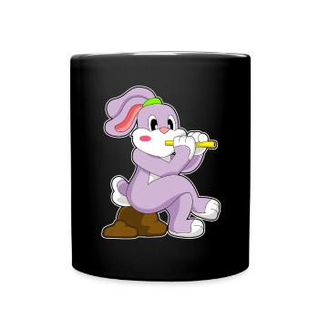 Musique de flûte Bunny Musician - Mug uni - noir - Devant