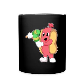 Musique de hochet de musiciens de hot-dogs - Mug uni - noir - Devant