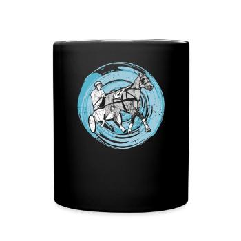 Trotting cheval Trabrennsport Sport équestre Chevaux - Mug uni - noir - Devant