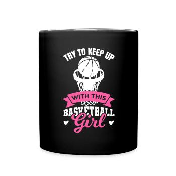 Basketball Mädchen - Tasse einfarbig - Schwarz - Vorne