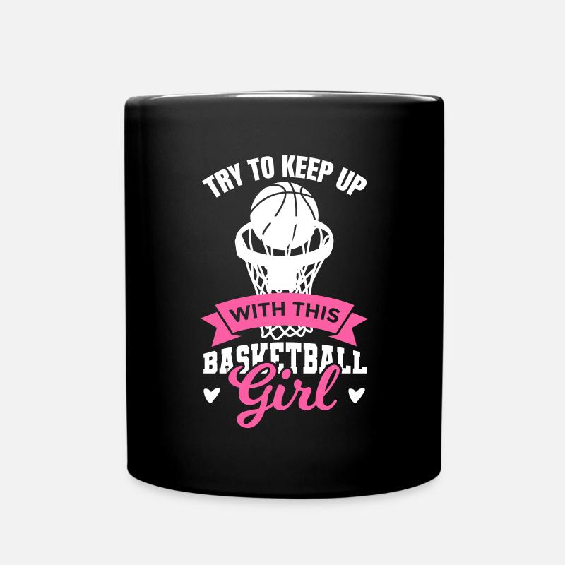 Basketball Mädchen - Tasse einfarbig - Schwarz