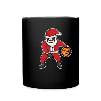 Basketball Christmas Hat - Full Colour Mug - black - Front