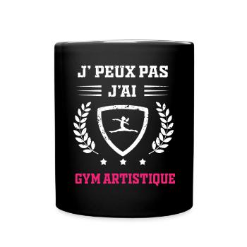 Je peux pas j'ai gym artistique femme - Mug uni - noir - Devant