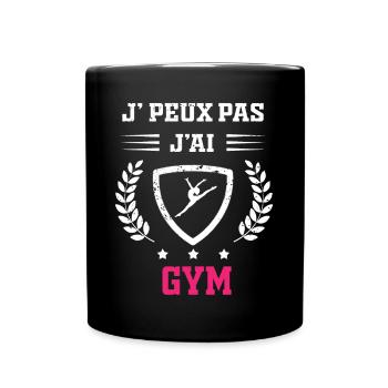 Je peux pas j'ai gym femme - Mug uni - noir - Devant