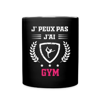 Je peux pas j'ai gym sport femme - Mug uni - noir - Devant