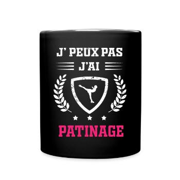 Je peux pas j'ai patinage femme - Mug uni - noir - Devant