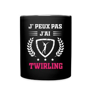 Je peux pas j'ai twirling bâton femme - Mug uni - noir - Devant