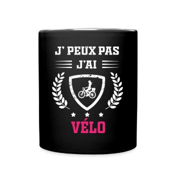 Je peux pas j'ai vélo femme - Mug uni - noir - Devant