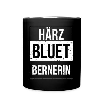 Bern Härzbluetbernerin Bernerin - Tasse einfarbig - Schwarz - Vorne
