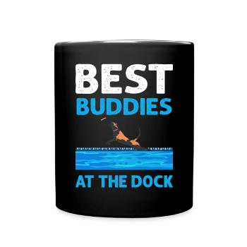 Beste Freunde Am Dock. Canin Sporthund Docktauchen - Tasse einfarbig - Schwarz - Vorne