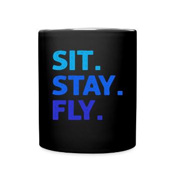S’asseoir. Demeure. Mouche. Sports nautiques Canin Sport - Mug uni - noir - Devant