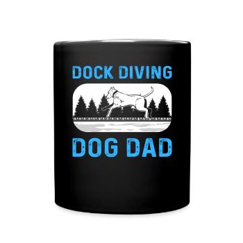 Dock Diving Dog Dad. Canin Sporthund Docktauchen - Tasse einfarbig - Schwarz - Vorne