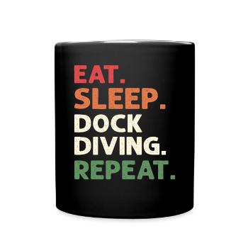 Eat Sleep Dock Tauchen Wiederholen. Canin Sport - Tasse einfarbig - Schwarz - Vorne