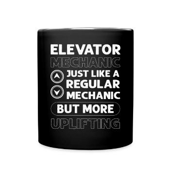 Elevator Technician Elevator Fitter Elevators - Full Colour Mug - black - Front