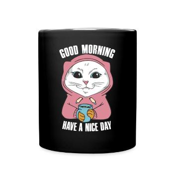 Bonjour Main Coon Cat tenue pour - Mug uni - noir - Devant
