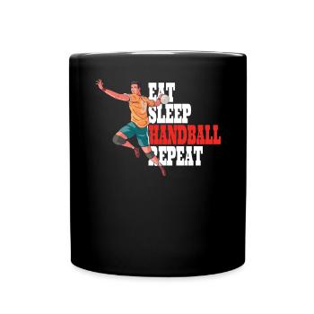 Accessoires de handball motif handball - Mug uni - noir - Devant