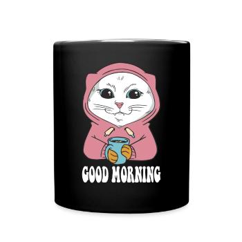 White Main Coon Cat Cat Outfit for - Full Colour Mug - black - Front