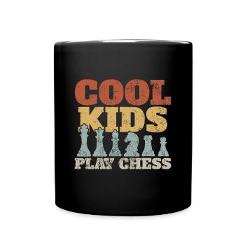 Chess Chessmen Chessboxing Geschenk für coole Kinder - Tasse einfarbig - Schwarz - Vorne