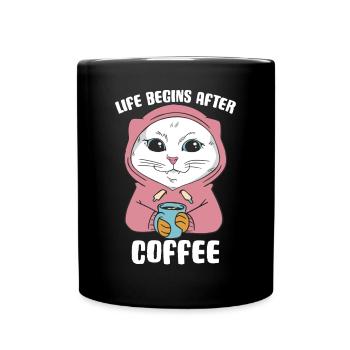 White Main Coon Cat Cat Outfit for - Full Colour Mug - black - Front