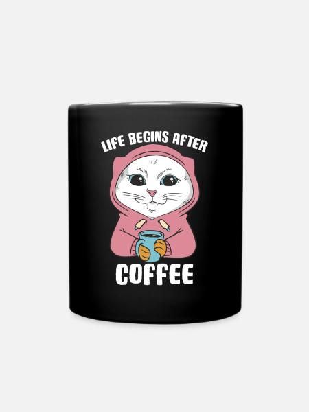 Weiße Main Coon Katze Cat Outfit für - Tasse einfarbig - Schwarz