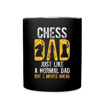 Mens Chess Dad 3 Moves Ahead Chess Playing Fatherg - Full Colour Mug - black - Front