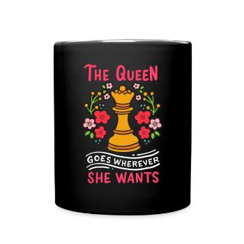 Schach Schachmänner Schachboxen Königin Schachspieler Geschenk - Tasse einfarbig - Schwarz - Vorne
