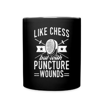 Drôle de conception d’escrime comme les échecs mais avec crevaison - Mug uni - noir - Devant