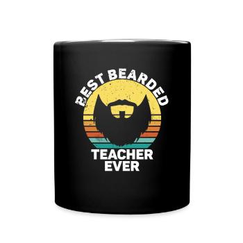 Bärtiger Lehrer - Tasse einfarbig - Schwarz - Vorne