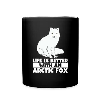 Artic Fuchsliebhaber Aus Arktischer Fuchs - Tasse einfarbig - Schwarz - Vorne