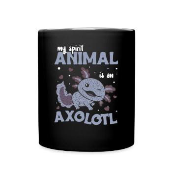 Mon animal spirituel est un axolotl doux axolotl - Mug uni - noir - Devant