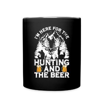 Hunting and beer - Full Colour Mug - black - Front