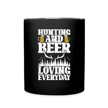 Hunting and beer - Full Colour Mug - black - Front