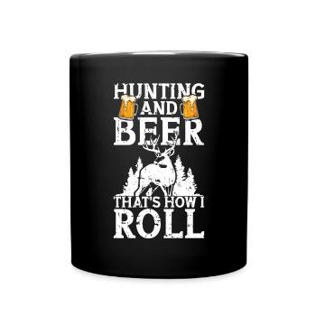 Hunting and beer - Full Colour Mug - black - Front