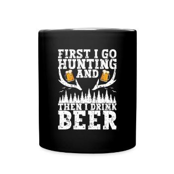 Hunting and beer - Full Colour Mug - black - Front