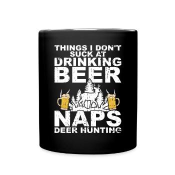 Hunting and beer - Full Colour Mug - black - Front