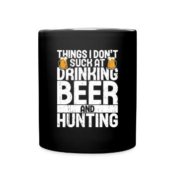Hunting and beer - Full Colour Mug - black - Front