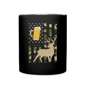 Hunting and beer - Full Colour Mug - black - Front