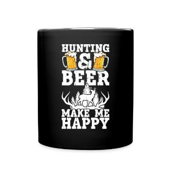 Hunting and beer - Full Colour Mug - black - Front