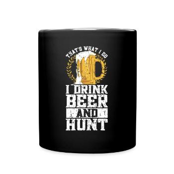 Hunting and beer - Full Colour Mug - black - Front