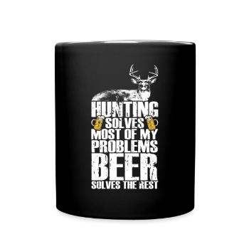 Hunting and beer - Full Colour Mug - black - Front