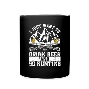 Hunting and beer - Full Colour Mug - black - Front